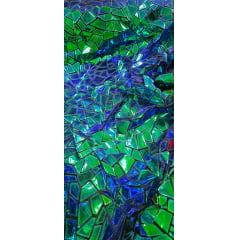 Veludo Bordado Flash Back Azul Royal e Verde Holográfico 