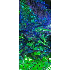 Veludo Bordado Flash Back Azul Royal e Verde Holográfico 