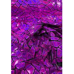Veludo Bordado Flash Back Holográfico Pink Efeito Glitter 