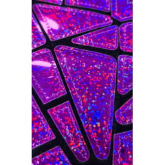 Veludo Bordado Flash Back Holográfico Pink Efeito Glitter 