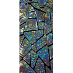 Veludo Bordado Flash Back Holográfico Prata Efeito Glitter