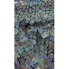 Veludo Bordado Flash Back Holográfico Prata Efeito Glitter  Veludo Bordado Flash Back Holográfico Prata Efeito Glitter