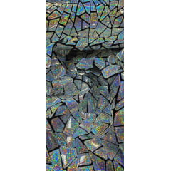 Veludo Bordado Flash Back Holográfico Prata Efeito Glitter
