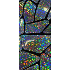 Veludo Bordado Flash Back Holográfico Prata Efeito Glitter