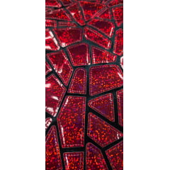 Veludo Bordado Flash Back Holográfico Vermelho Efeito Glitter  