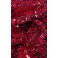 Veludo Bordado Flash Back Holográfico Vermelho Efeito Glitter   Veludo Bordado Flash Back Holográfico Vermelho Efeito Glitter