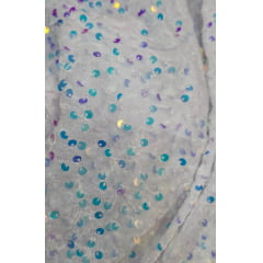 Veludo Cristal Bordado Holográfico Branco