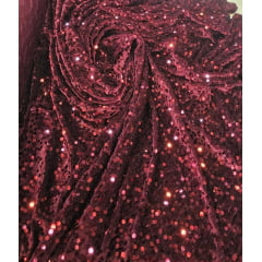 Veludo Cristal Bordado Marsala