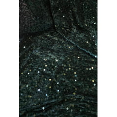 Veludo Cristal Bordado Verde Floresta