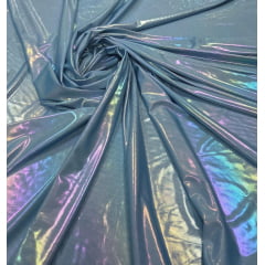 Vinil com Elastano Rainbow Azul Turquesa