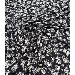 Popeline de Viscose Estampada Liberty Fundo Preto