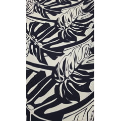 Viscose Estampada Baw Costela de Adão Creme com Preto