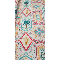  Viscose Estampada Digital Fundo Amarelo Claro M0034