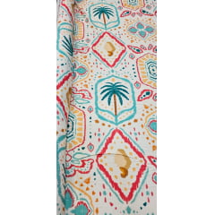  Viscose Estampada Digital Fundo Amarelo Claro M0034