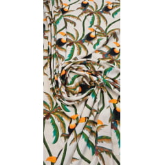  Viscose Estampada Digital Fundo Creme 0131
