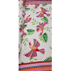  Viscose Estampada Digital Fundo Off White  P6758