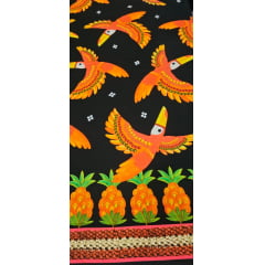  Viscose Estampada Digital Fundo Preto E0001