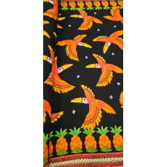 Viscose Estampada Digital Fundo Preto E0001
