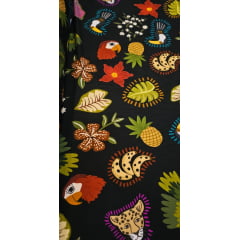  Viscose Estampada Digital Fundo Preto P6732