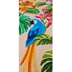  Viscose Estampada Digital Fundo Salmão M0088