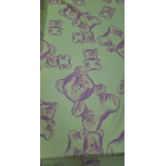 Viscose Estampada Ursos Digitais Fundo Verde Limão