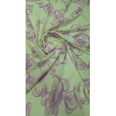 Viscose Estampada Ursos Digitais Fundo Verde Limão