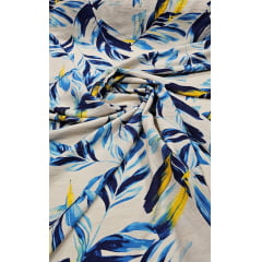 Viscose Pesada Rustique Estampada Floral Azul 11A