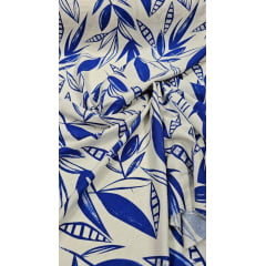 Viscose Pesada Rustique Estampada Floral Azul 5B