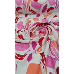 Viscose Pesada Rustique Estampada Pink 7B