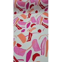 Viscose Pesada Rustique Estampada Pink 7B