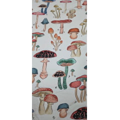 Viscose Premium Baw Cogumelos Fundo Creme