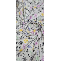 Viscose Premium Baw Rabiscos Fundo Creme Viscose Premium Baw Rabiscos Fundo Creme