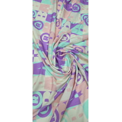 Viscose Premium Estampa Baw Fundo Tons Pastéis