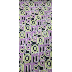 Viscose Premium Estampa Baw Fundo Verde e Lilás 