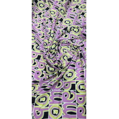 Viscose Premium Estampa Baw Fundo Verde e Lilás Viscose Premium Estampa Baw Fundo Verde e Lilás