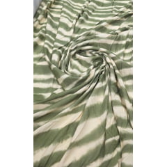 Viscose Zebra Verde Oliva com Creme