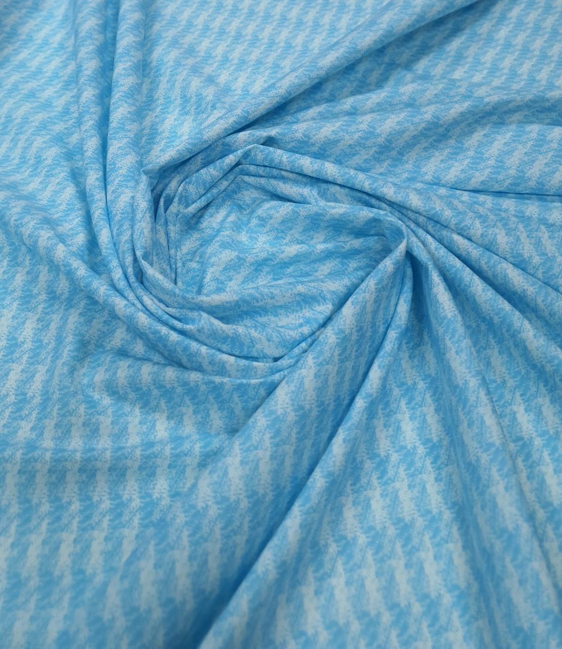 Tricoline Estampada Tweed Azul Bebê 100% Algodão