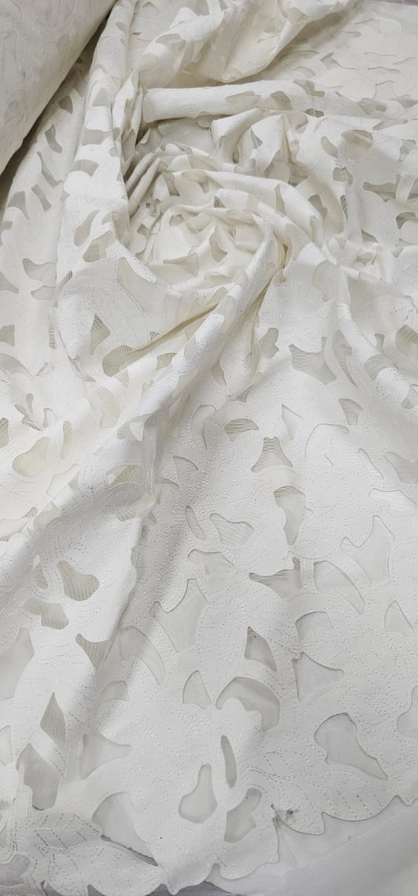 Tule Bordado  Courino Off White