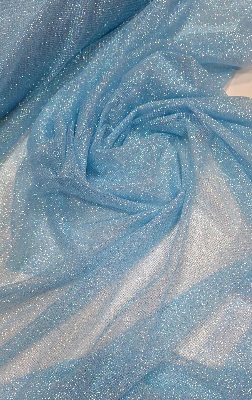 Tule com Glitter Azul Bebê Leve Furtacor