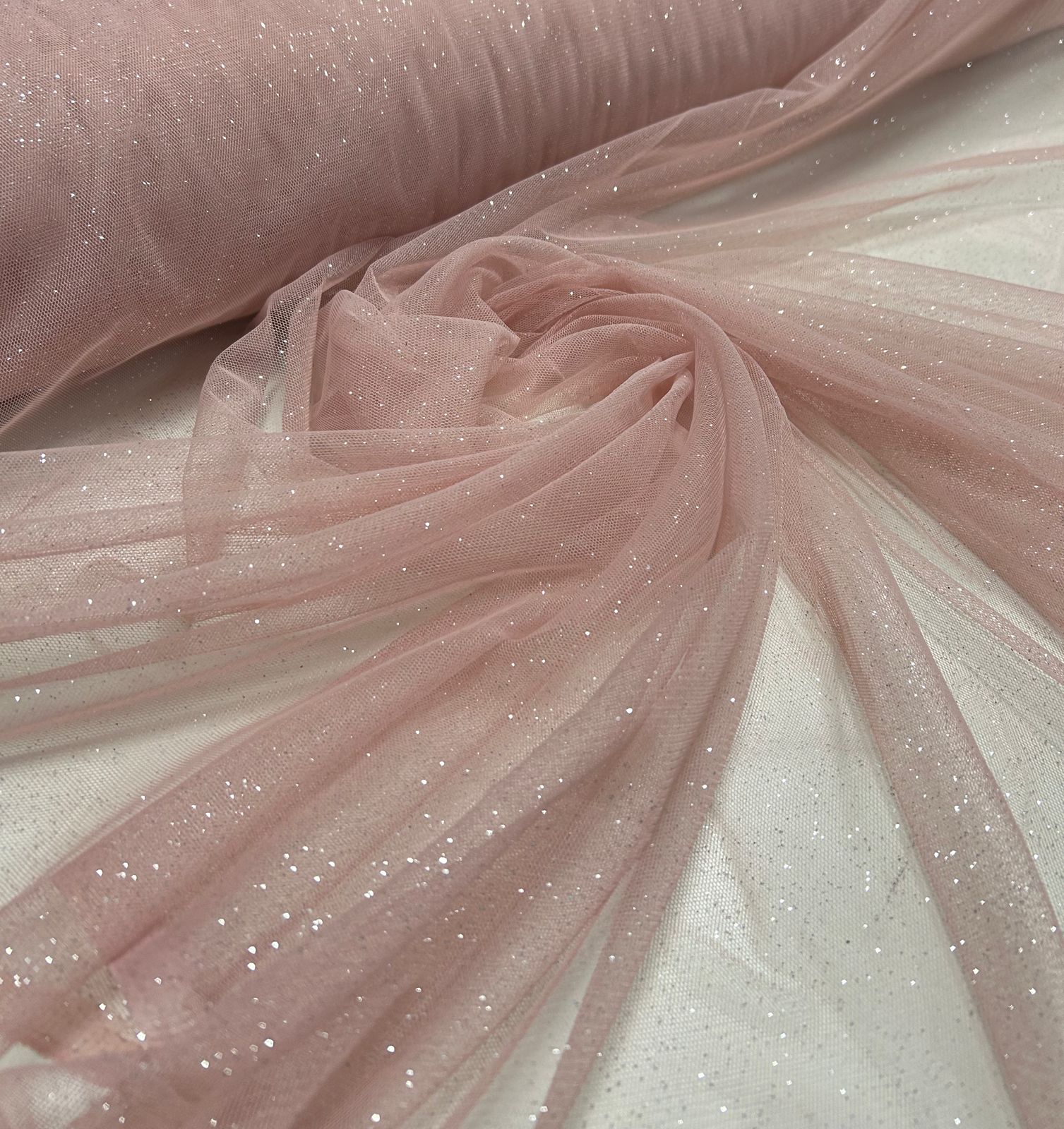 Tule com Glitter Fantasy Rosê Escuro