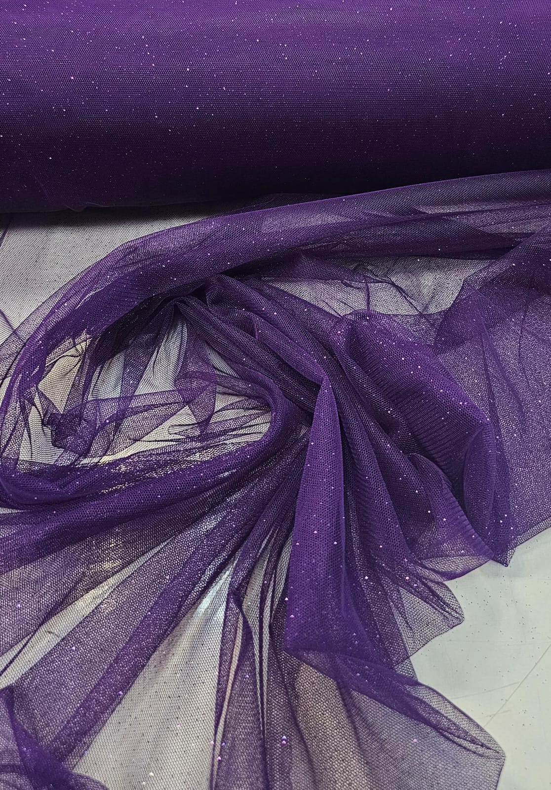 Tule com Glitter Fantasy Roxo Escuro