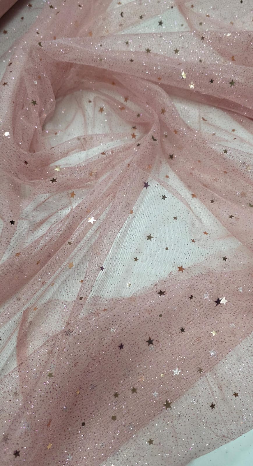 Tule com Glitter Fantasy STAR Rosê Gold