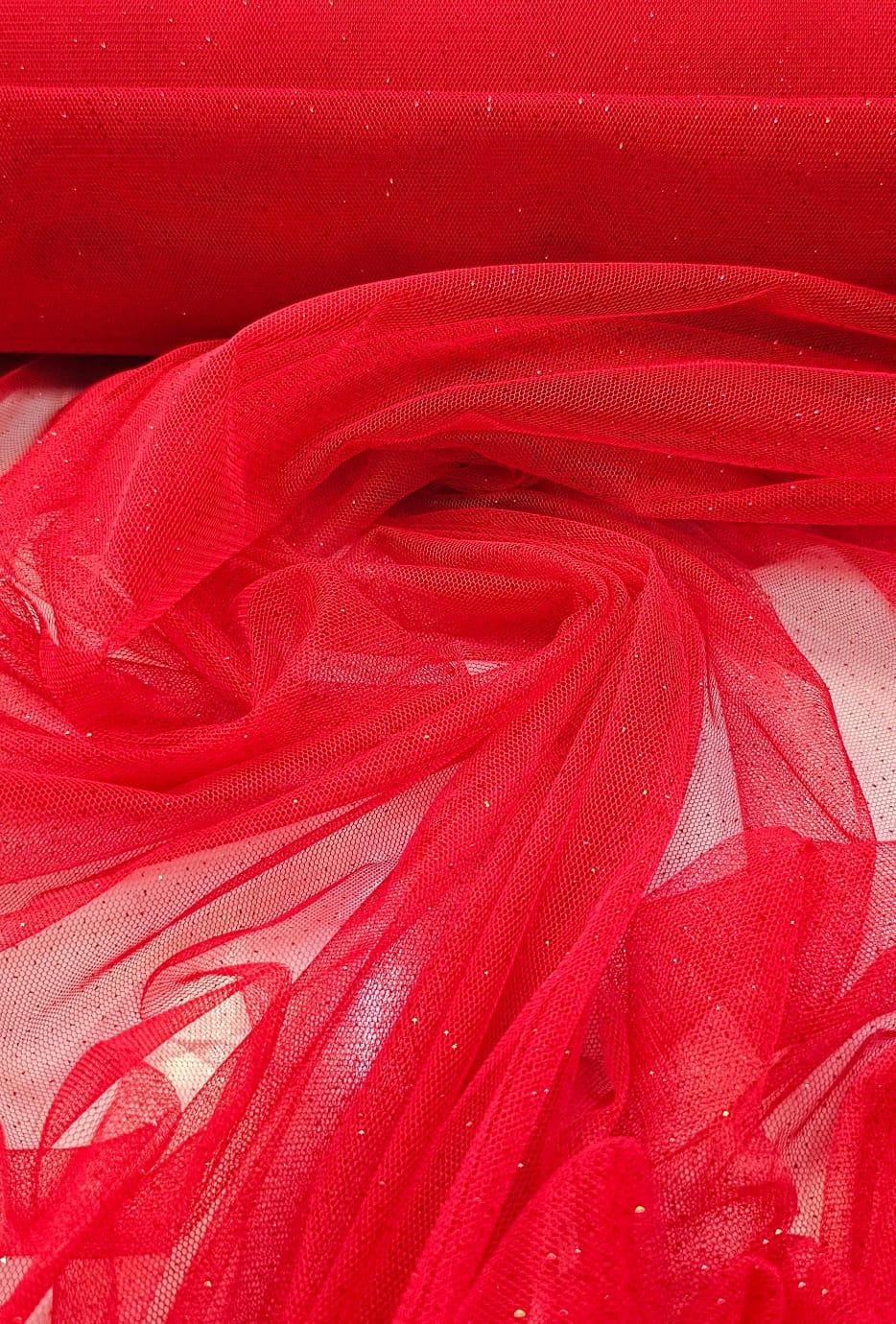Tule com Glitter Fantasy Vermelho Ferrari
