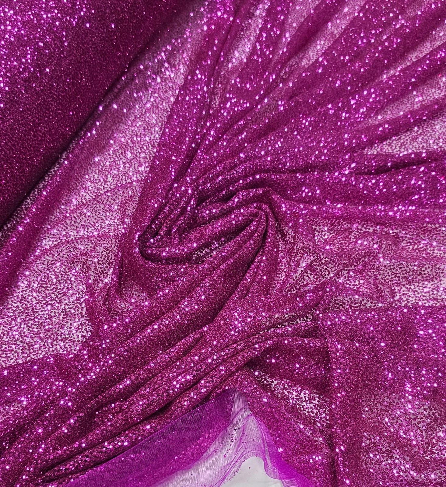 Tule com Glitter Fúcsia Pesado 02 