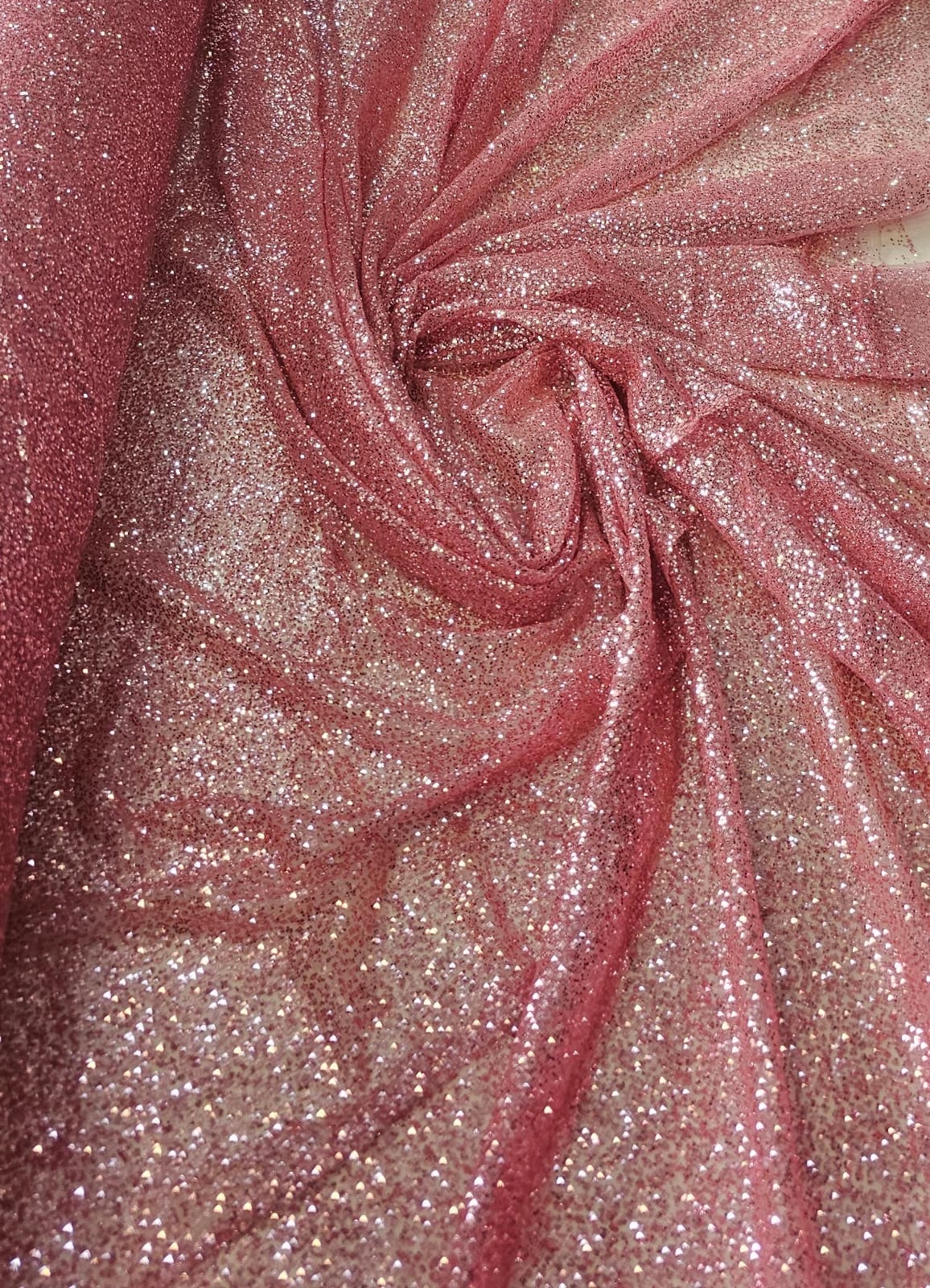 Tule com Glitter Rosa Pesado