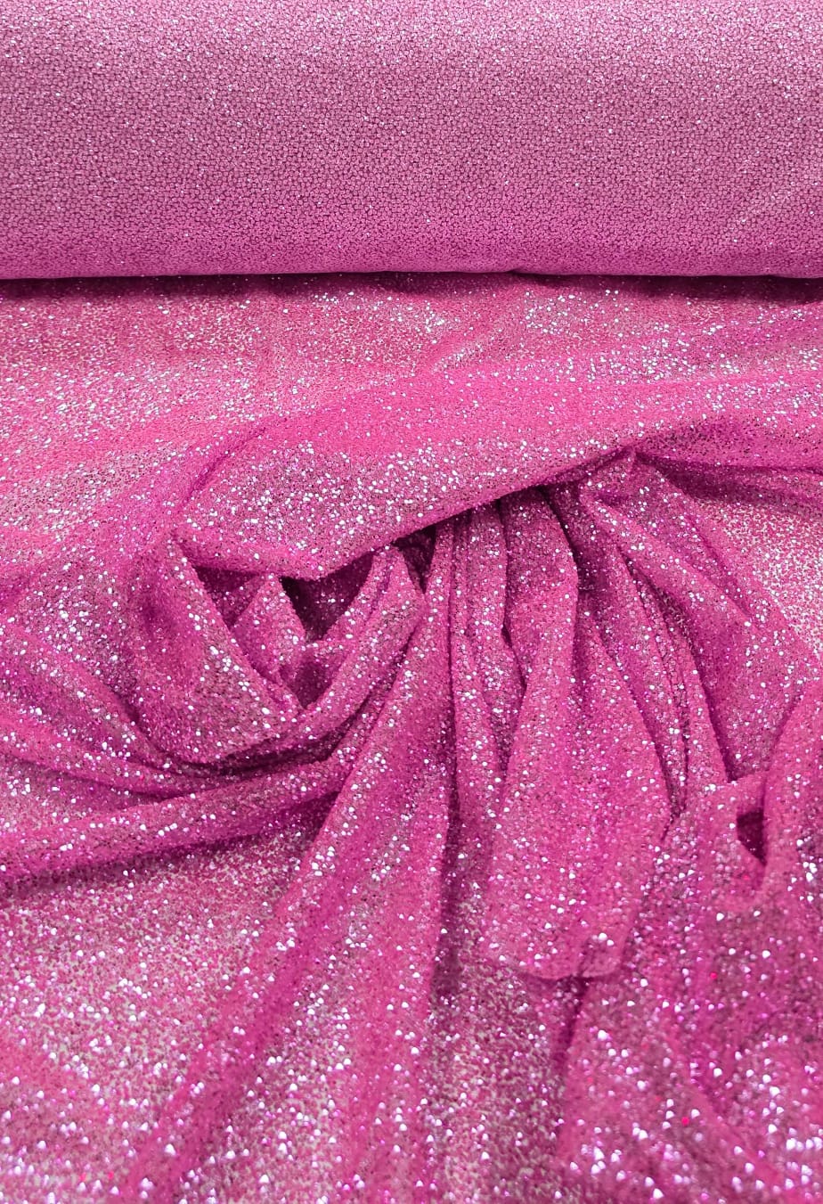 Tule com Glitter Rosa Pesado