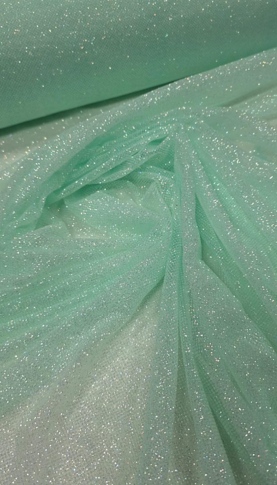 Tule com Glitter Verde Leve Furtacor
