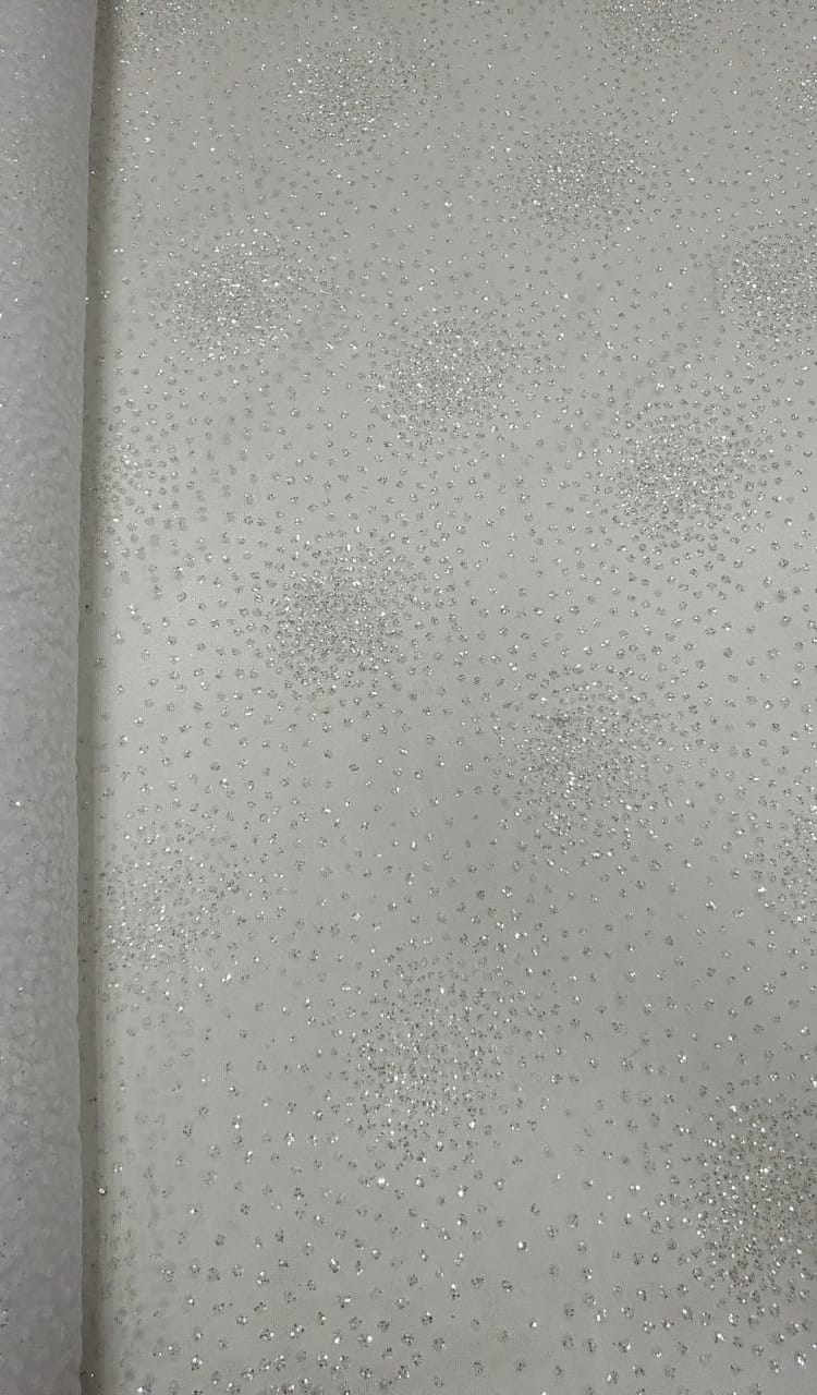 Tule  Explosão com Glitter Branco