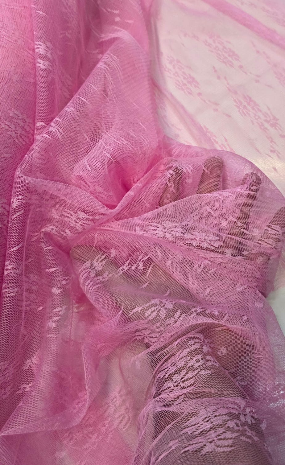 Tule Jacquard Rosa Bebê