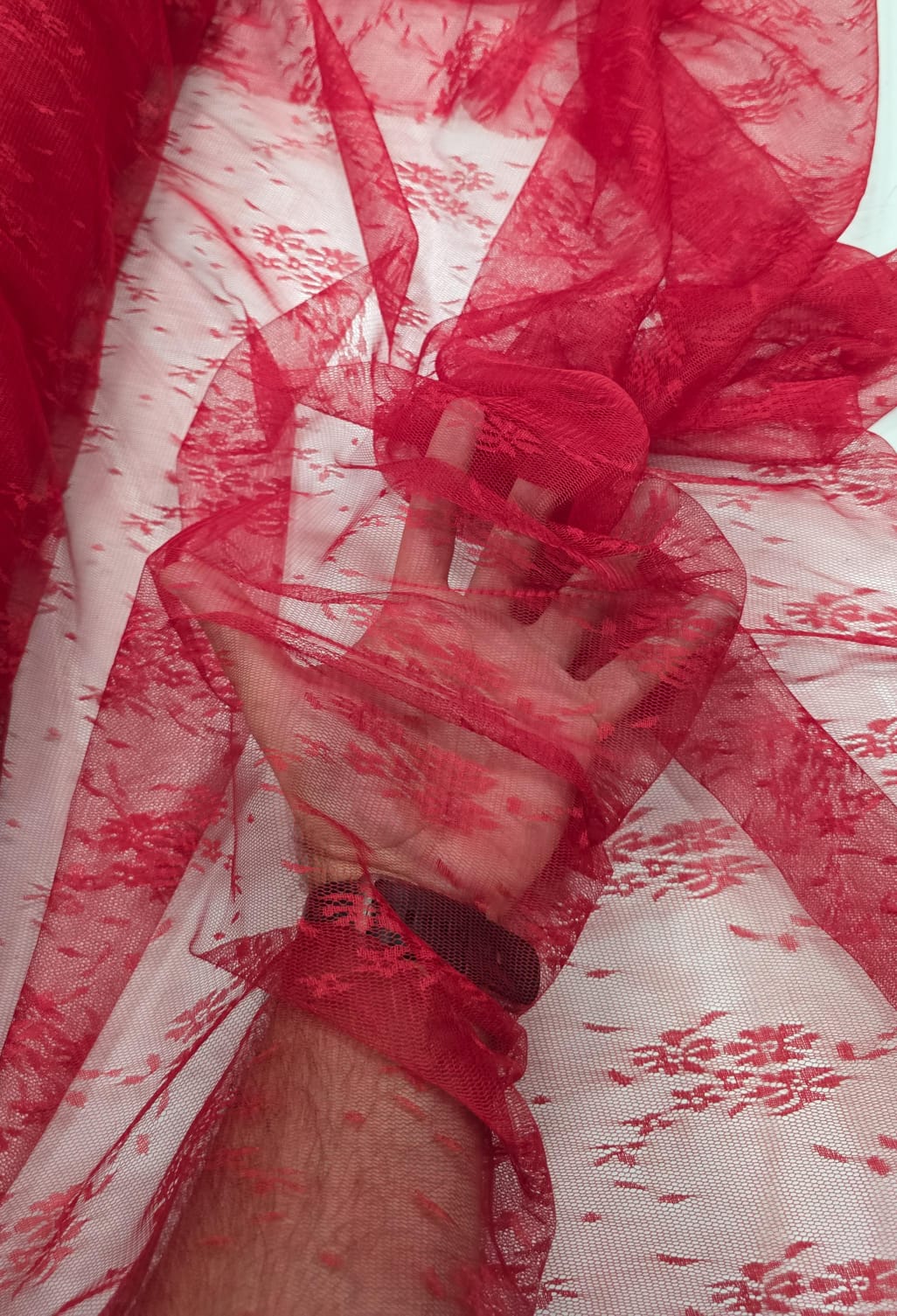 Tule Jacquard Vermelho